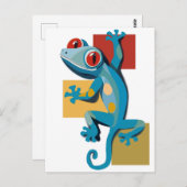 Carte Postale Amateurs de reptiles Gecko Bleu (Devant / Derrière)