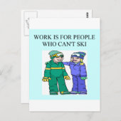 Carte Postale amateurs de ski (Devant / Derrière)