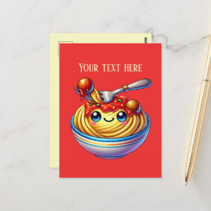 Carte Postale Amateurs de spaghetti mignon italien