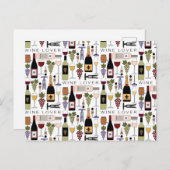 Carte Postale Amateurs de vin Bouteilles, Lunettes et Accessoire (Devant / Derrière)