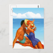 Carte Postale Amateurs d'été rétro (Devant / Derrière)