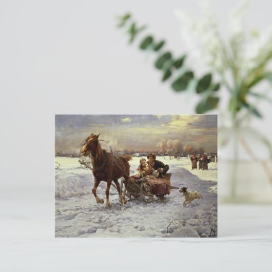 Carte Postale Amateurs en traîneau (Debout devant)