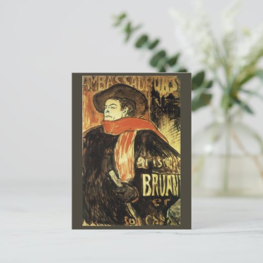 Carte Postale Ambassadeurs, Aristide Bruant par Toulouse Lautrec (Debout devant)