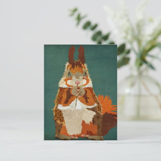 Carte postale Amber Squirrel Retro (Debout devant)