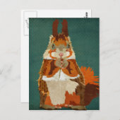 Carte postale Amber Squirrel Retro (Devant / Derrière)