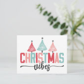 Carte Postale Ambiance de Noël - Conception d'arbre de fête (Debout devant)