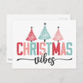 Carte Postale Ambiance de Noël - Conception d'arbre de fête (Devant / Derrière)