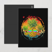 Carte Postale Ambiance d'été drôle à l'ananas (Devant / Derrière)