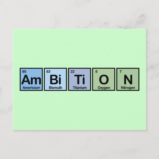 Carte Postale Ambition faite d'éléments (Devant)