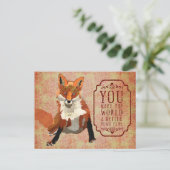 Carte postale ambre de jour de Valentines de Fox (Debout devant)