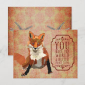 Carte postale ambre de jour de Valentines de Fox (Devant / Derrière)