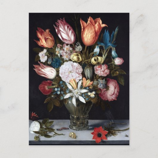 Carte Postale Ambrosius Bosschaert Fleurs dans un verre (Devant)