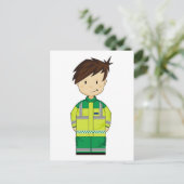 Carte Postale Ambulance de dessin mignonne EMT (Debout devant)