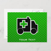 Carte Postale Ambulance ; Vert (Devant / Derrière)
