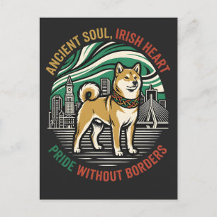 Carte Postale Âme Ancienne Cœur Irlandais Shiba