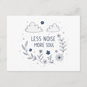 Carte Postale Âme Florale Fantaisiste Citation Art Linéaire