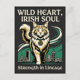 Carte Postale Âme Sauvage Maine Coon d'Âme Irlandaise