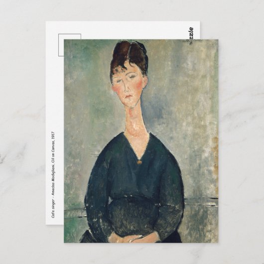 Carte Postale Amedeo Modigliani - Chanteur de café (Devant / Derrière)