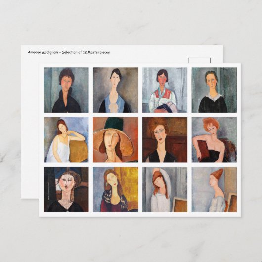 Carte Postale Amedeo Modigliani - Collage de chefs-d'oeuvre (Devant / Derrière)
