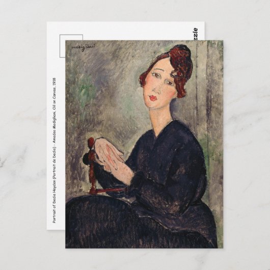 Carte Postale Amedeo Modigliani - Portrait de Dedie Hayden (Devant / Derrière)
