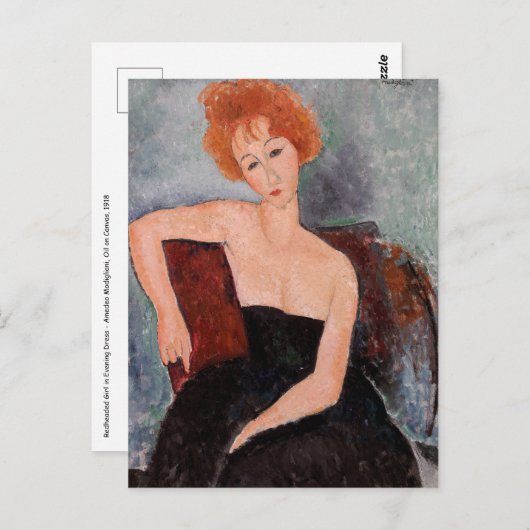 Carte Postale Amedeo Modigliani - Robe de soirée pour filles rou (Devant / Derrière)