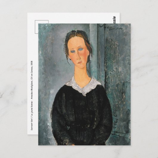 Carte Postale Amedeo Modigliani - Serveuse (Devant / Derrière)