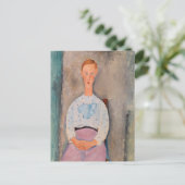 Carte Postale Amedeo Modigliani - Une fille avec une blouse Polk (Debout devant)