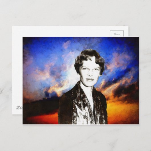 Carte Postale Amelia Earhart (Devant / Derrière)