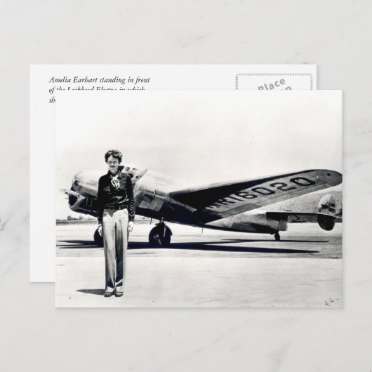 Carte Postale Amelia Earhart (Devant / Derrière)