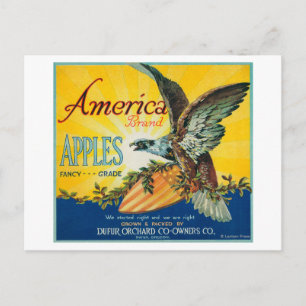 Carte Postale America Apple Crate LabelDufur, OU