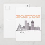 Carte Postale America Boston City Skyline, Boston Ma Us Skyline (Devant / Derrière)