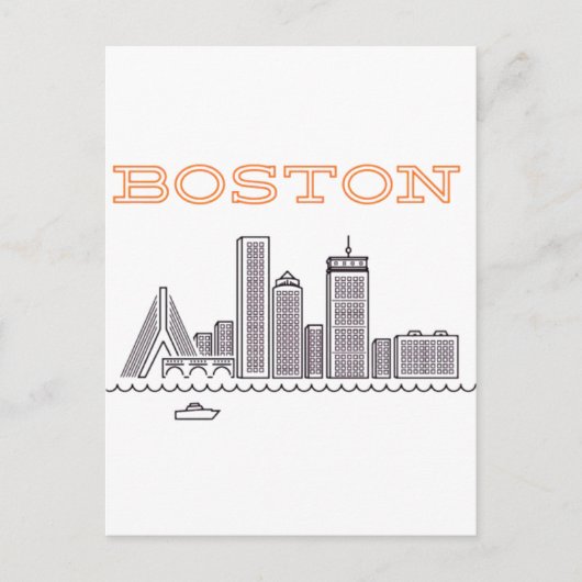 Carte Postale America Boston City Skyline, Boston Ma Us Skyline (Devant)