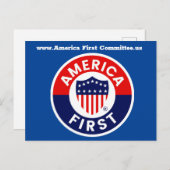 Carte postale America First Commission (Devant / Derrière)