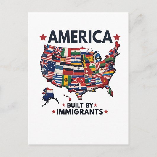 Carte Postale Américain construit par Immigrants Patriotique Amé (Devant)