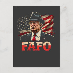 Carte Postale Américain Donald Trump FAFO USA Drapeau patriotiqu