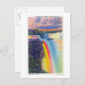 Carte Postale American and Horseshoe Falls à Dusk (Devant / Derrière)