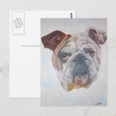 Carte Postale American Bulldog Artistic Pet Portrait (Devant / Derrière)