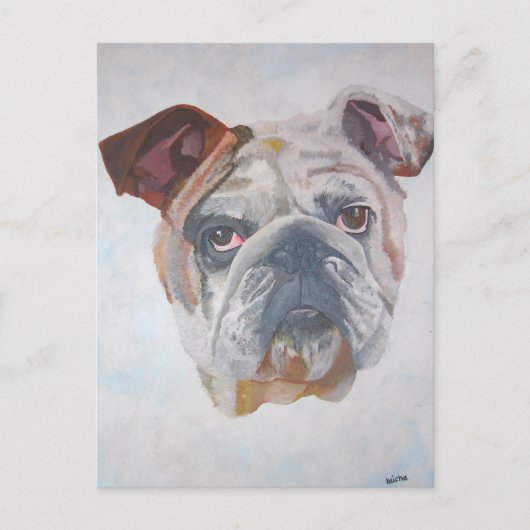 Carte Postale American Bulldog Artistic Pet Portrait (Devant)