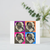 Carte Postale American Bulldog fait Pastel (Debout devant)