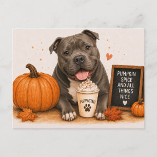 Carte Postale American Bully XL Chaud Épice Citrouille Automne