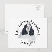 Carte Postale American Cocker Spaniel Calme Soumis (Devant / Derrière)