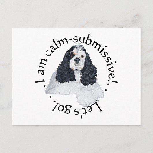 Carte Postale American Cocker Spaniel Calme Soumis (Devant)