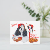 Carte Postale American Cocker Spaniel Halloween (Debout devant)