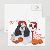 Carte Postale American Cocker Spaniel Halloween (Devant / Derrière)