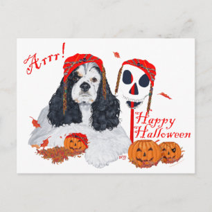 Carte Postale American Cocker Spaniel Halloween