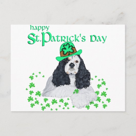 Carte Postale American Cocker Spaniel Saint-Patrick (Devant)