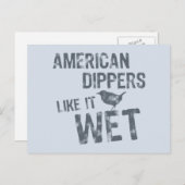 Carte Postale American Dippers Aime Ça Humide (Devant / Derrière)