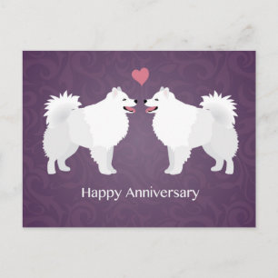 Carte Postale American Eskimo Chien Happy Anniversaire Design