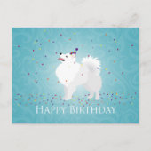 Carte Postale American Eskimo Chien Joyeux Design d'anniversaire (Devant)