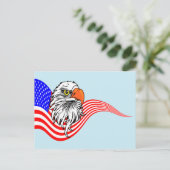 Carte Postale American Flag Bald Eagle Patriotique art (Debout devant)
